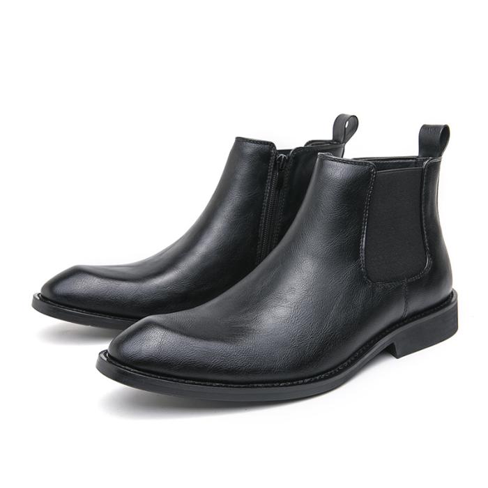 Mens Boots |  Men’s Polished Black Leather Chelsea Boot Boots Boots