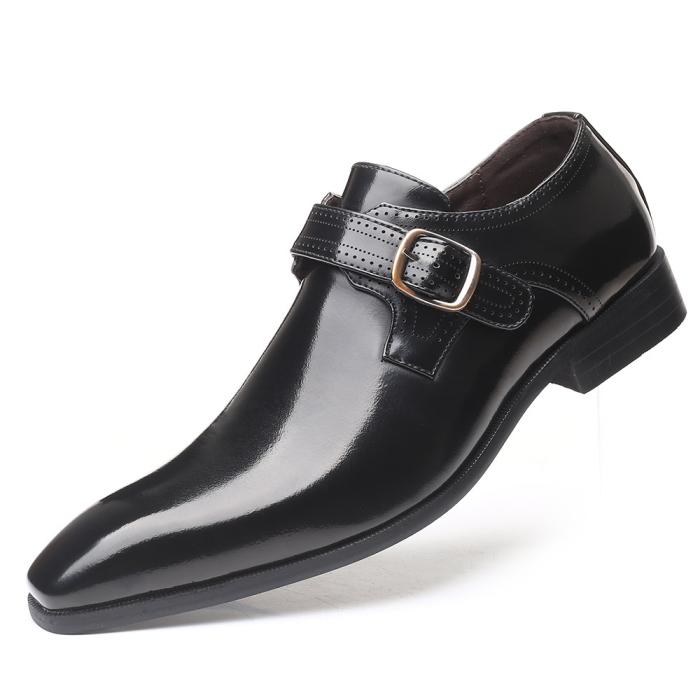 Mens Double Buckle |  Men’s Brown Leather Single-Buckle Shoe Double Buckle Double Buckle