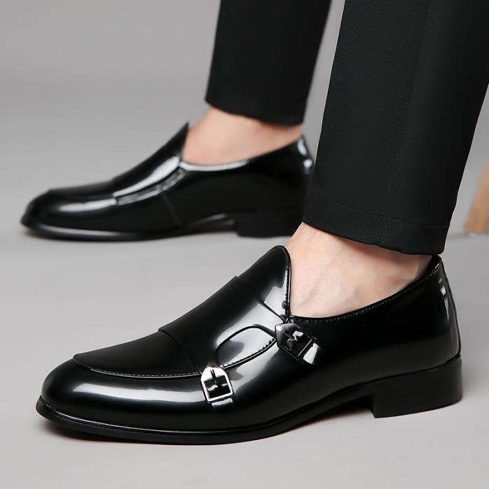 Mens Double Buckle |  Men’s Green Leather Double-Buckle Loafer Double Buckle Double Buckle