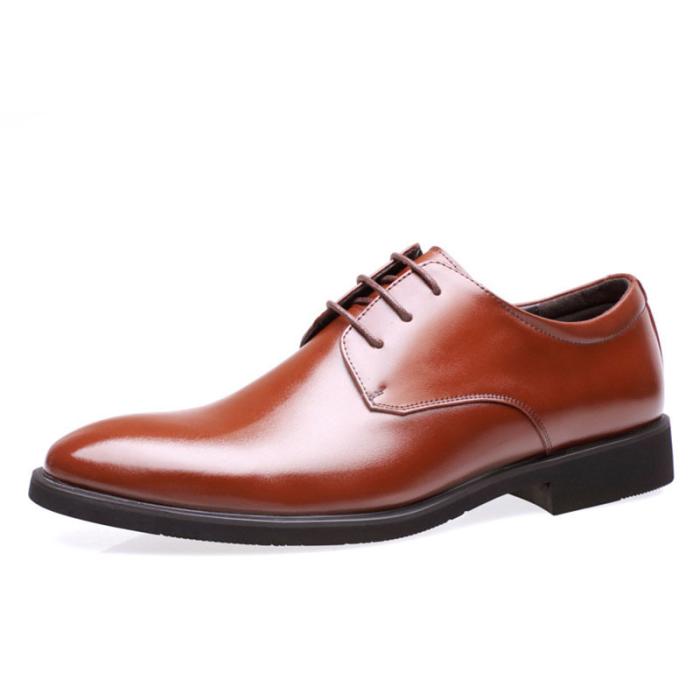 Mens Lace-Ups |  Men’s Polished Brown Leather Derby Shoe Lace-Ups Lace-Ups