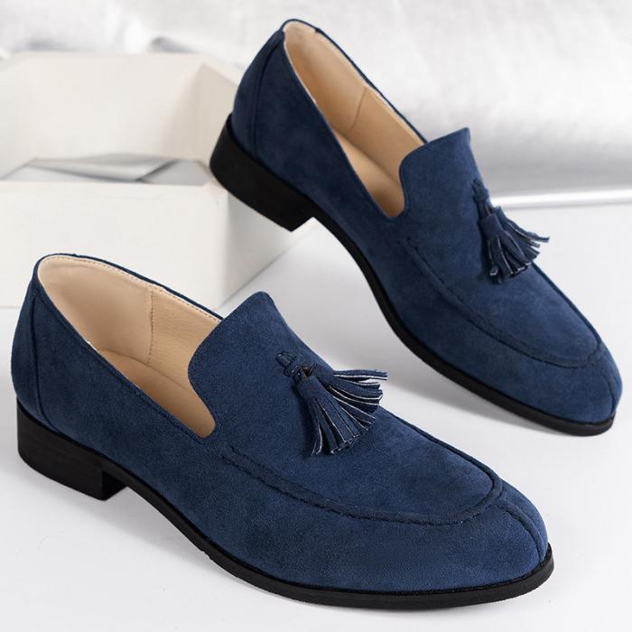 Mens Loafers |  Men’s Blue Suede Andrea Tassel Loafer Loafers Loafers