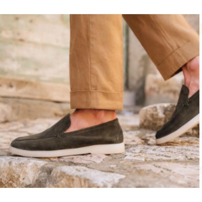 Mens Loafers |  Men’s Brown Tumbled Nubuck Loafer Loafers Loafers