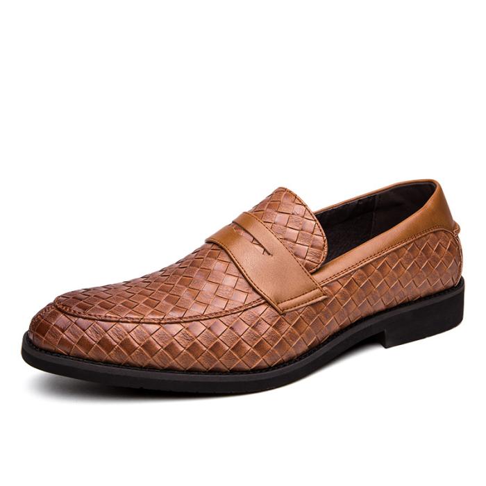 Mens Loafers |  Men’s Brown Woven Leather Loafer Loafers Loafers