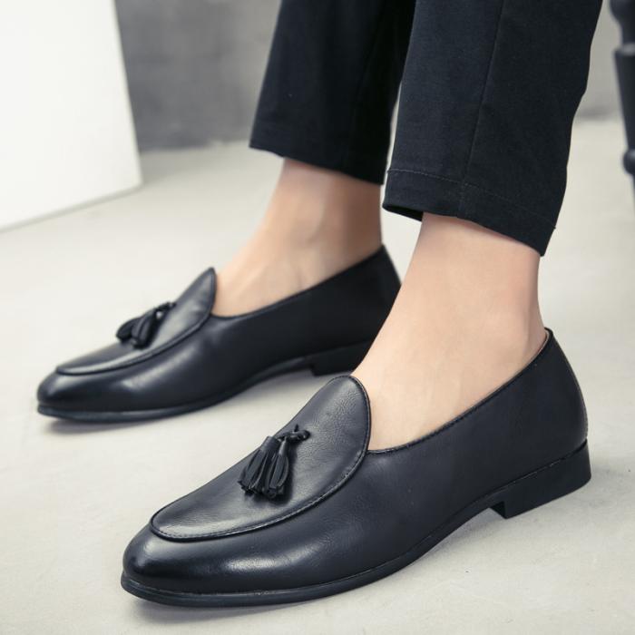 Womens Flats Shoes |  Women’s Black Leather Andrea Tassel Loafer Flats Shoes Flats Shoes