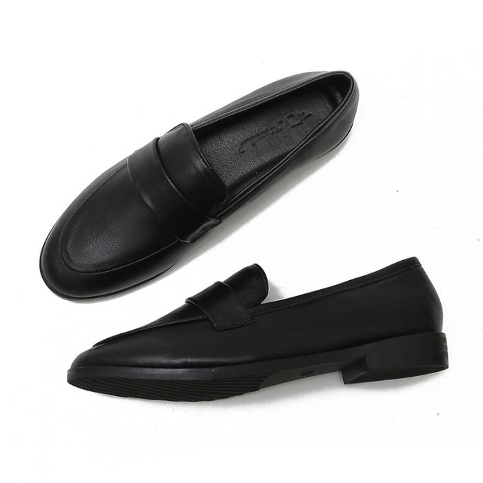 Womens Loafers |  Women’s Black Leather Penny Loafer Flats Shoes Flats Shoes