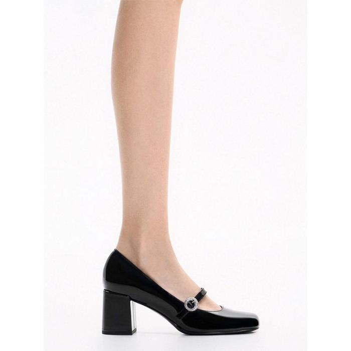 Womens Pumps & Heels |  Women’s Black Patent Leather Low-Heel Slingback Pumps & Heels Pumps & Heels