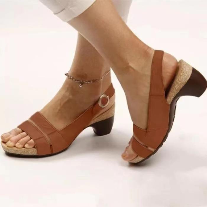 Womens Sandals |  Women’s Red Leather Mid-Heel Beyond Sandal Sandals Sandals