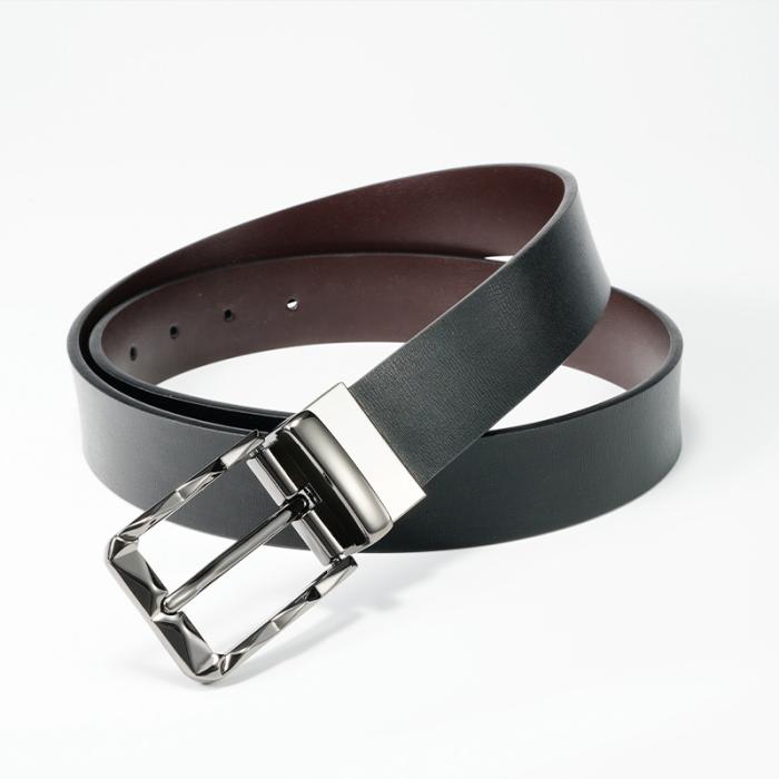 Mens Belts |  Reversible And Adjustable Black And Blue Leather Belt Accessories Belts