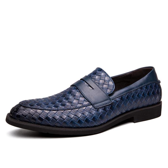 Mens Loafers |  Men’s Green Woven Leather Loafer Loafers Loafers